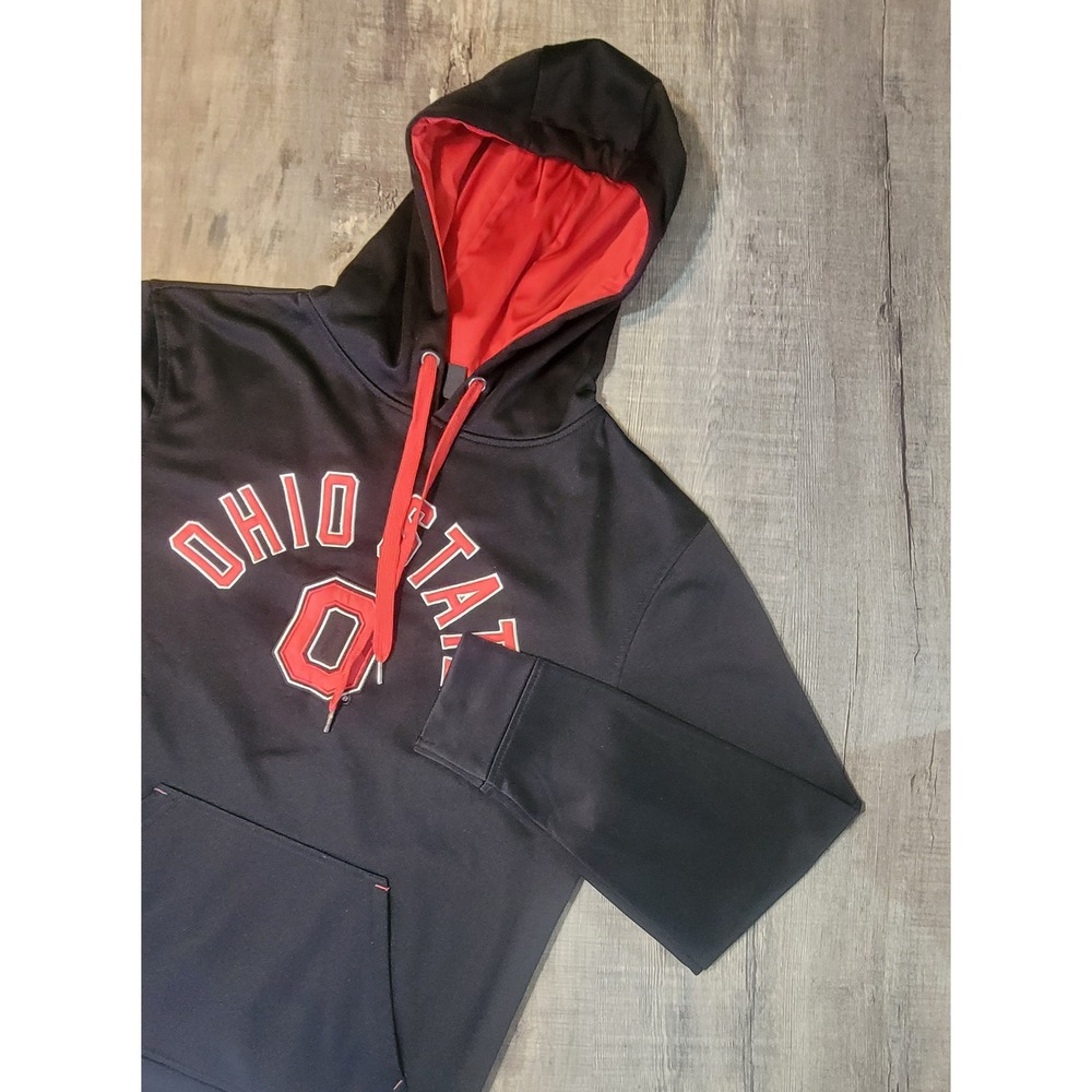 Scarlet & Gray Ohio State Buckeyes Black Performance Hoodie Sweatshirt Small